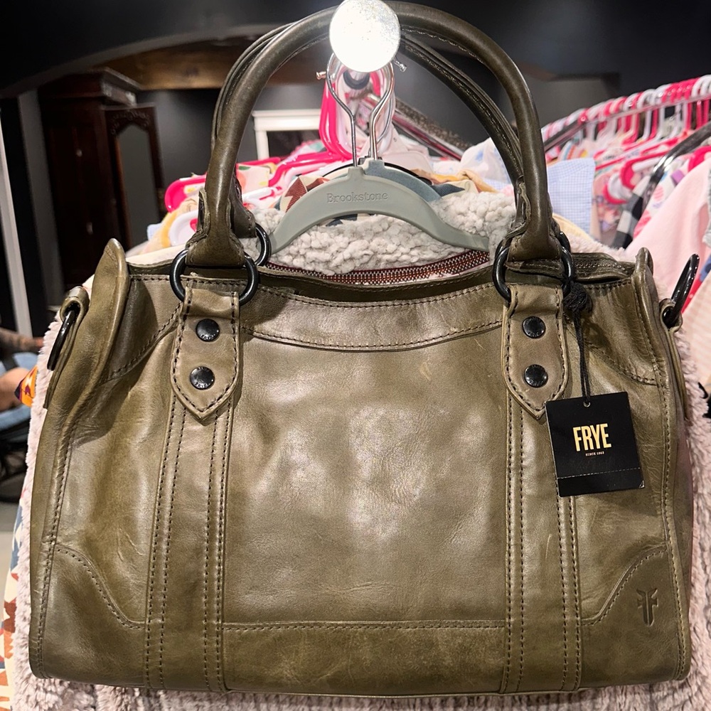 Frye Pine Green Leather Melissa Satchel